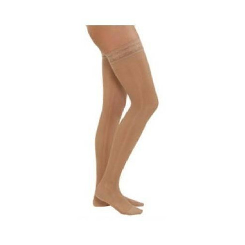 Medias Largas Blonda A F Compresión Normal Color Camel Talla Reina Farmalastic