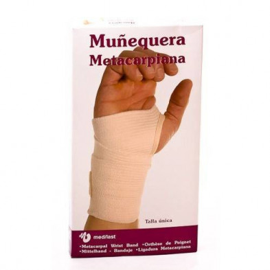 Muñequera Medilast Metacarpiana de Velcro Blanca