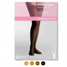 Medias Largas Blonda A-F Compresión NORMAL Talla S Color Negro Farmalastic