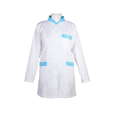 Bata Blanca Cuello Mao Blanca y Azul Mediana 177 Ortotex Medical