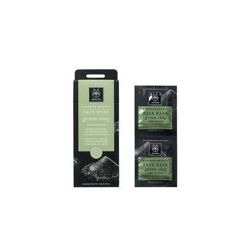 Apivita Express Beauty Mascarilla Limpieza Profunda Con Arcilla Verde 2x8ml