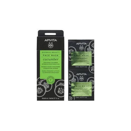 Apivita Express Beauty Mascarilla Hidratante Intensiva Pepino 2X8Ml