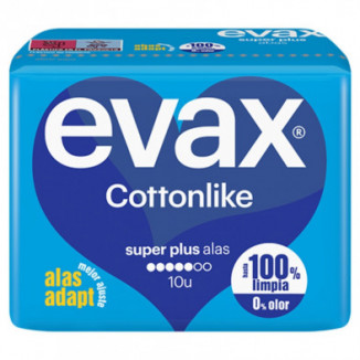 Evax Cottonlike Compresas Super Plus con Alas 10 uds