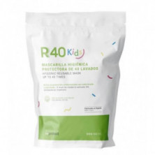 R40 Kids Mascarilla Higiénica Lavable y Reutilizable Blanca 3-6 Años 1 ud