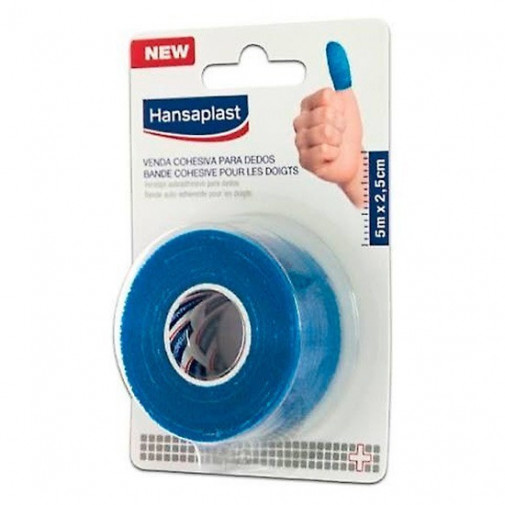 Hansaplast V Cohesiva Dedos Azul 5Mx2,5