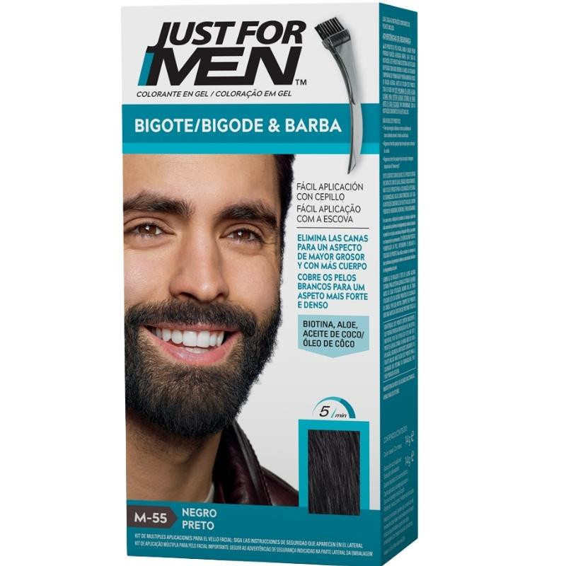 Colorante en Gel Para Bigotes, Barba y Patillas Negro Just For Men