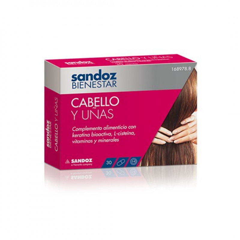 Sandoz Bienestar Cabello y Uñas Complemento Alimenticio 90 Cápsulas