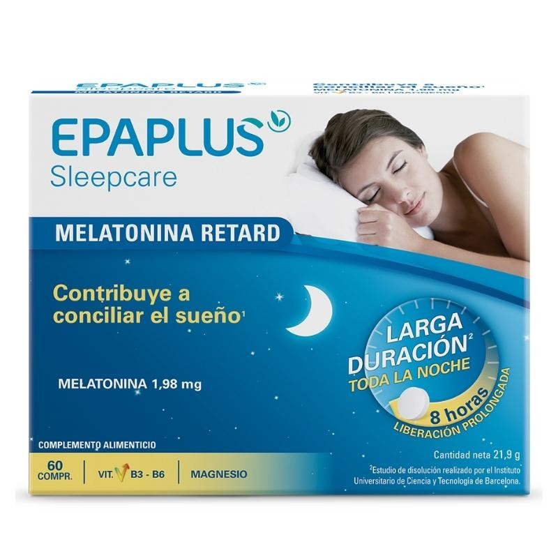 Epaplus Sleepcare Forte+ Retard Melatonina 1,98 mg + Triptófano 60 Comprimidos