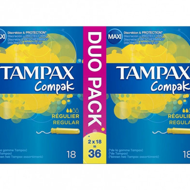 Tampones Tampax Compak Regular 36 Unidades