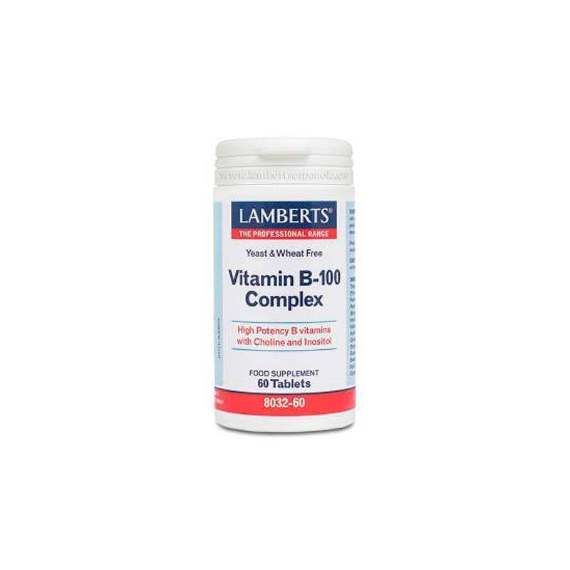 Vitamina B-100 Complex Lamberts 60 Cápsulas