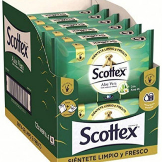 Scottex Papel Higiénico Húmedo Multicolor Con Aloe Vera 77 Unidades