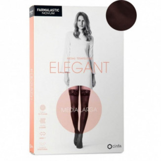 Novum Elegant Medias Largas Compresión Ligera Talla 1 Color Chocolate Farmalastic