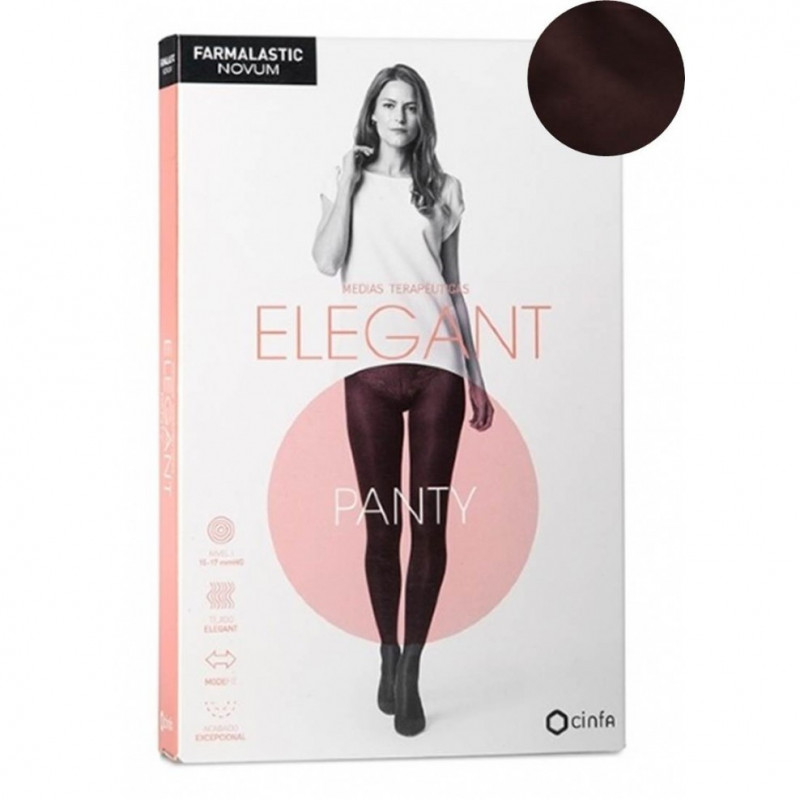 Novum Elegant Medias Panty Compresión Ligera Talla 2 Color Chocolate Farmalastic