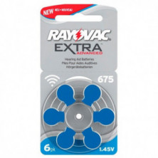 Pilas Audífono Rayovac Ext 675 Azul 6 Unidades