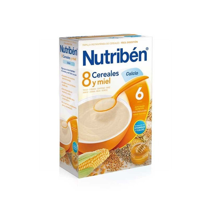 8 Cereales Papilla con Miel y Calcio 300 gr Nutriben