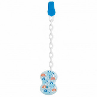 Chicco Clip para Chupete con Cadena Color Azul