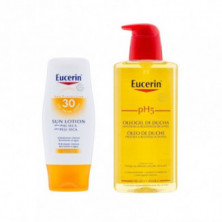 Sun Loción Corporal Piel Seca FPS30 150 ml + Oleogel de Ducha 200 ml Eucerin