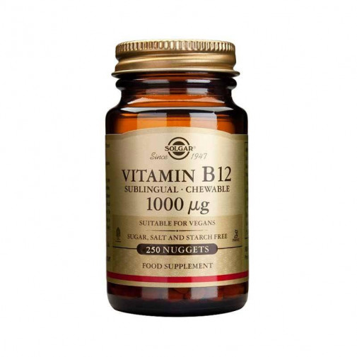 Vitamina B12 1000 Mcg Solgar 250 Comprimidos Masticables