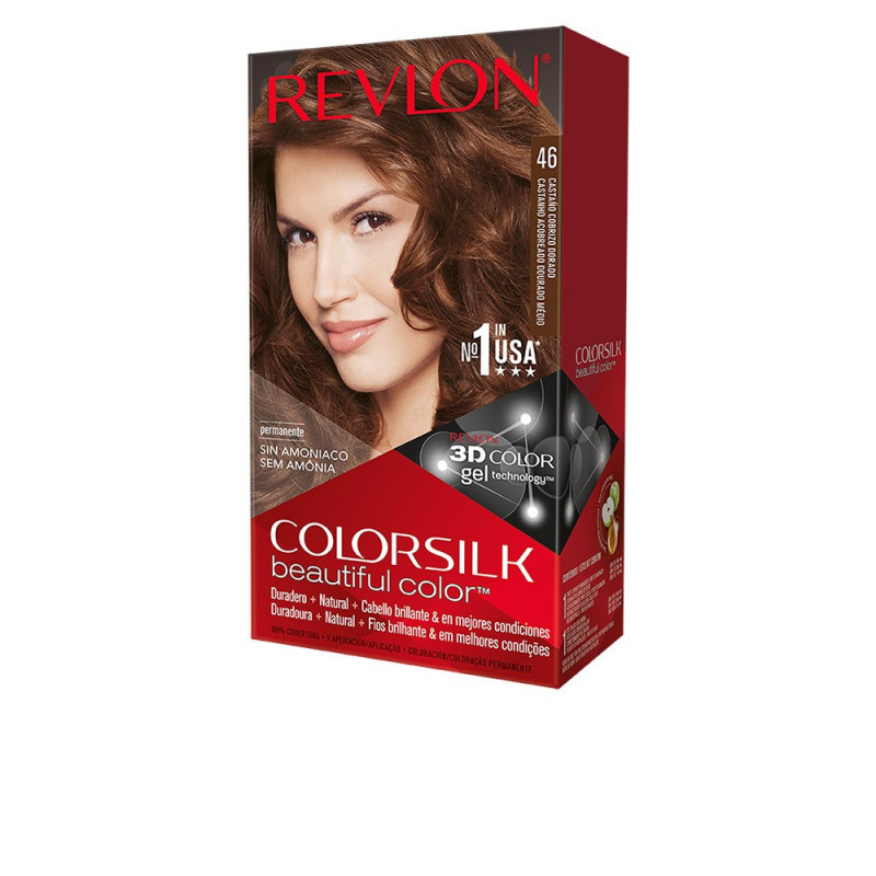 Colorsilk Tinte Permanente Sin Amoniaco N.46 Castaño Cobrizo Dorado Revlon