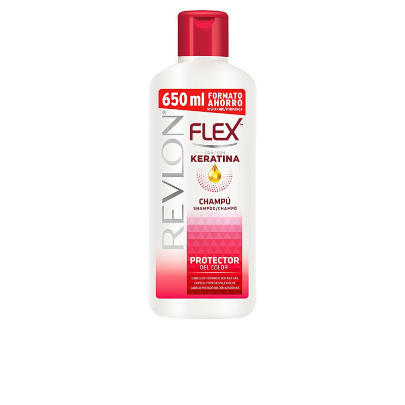 Flex Champú Con Keratina Para Cabello Teñido o Con Mechas 650 ml Revlon