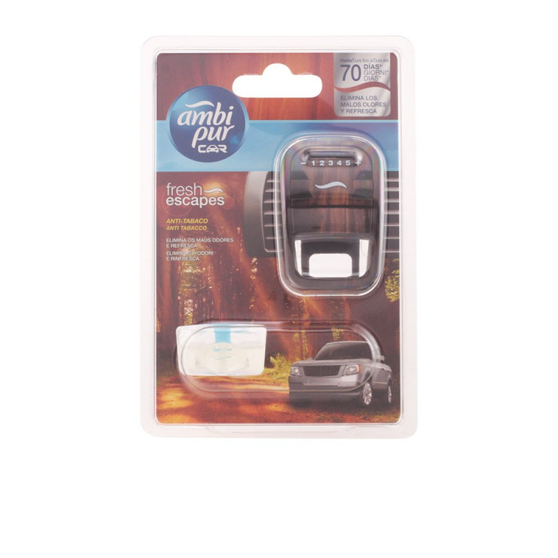 Car Ambientador para Coche + Recambio Fragancia Anti-tabaco 7 ml Ambi Pur