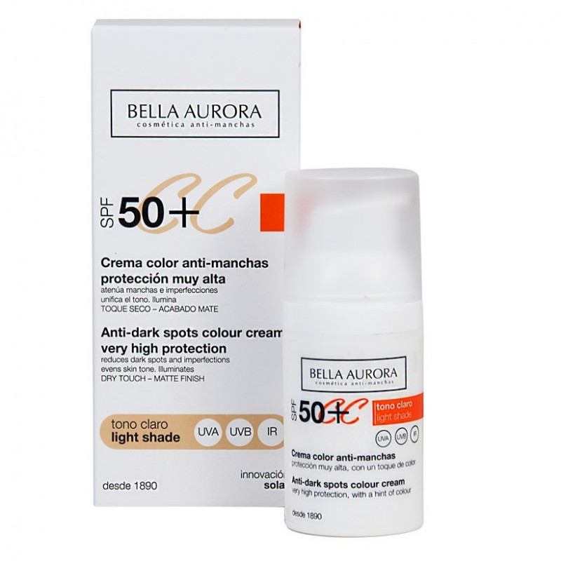 CC Crema Color Anti-Manchas Tono Claro SPF50+ 30 ml Bella Aurora