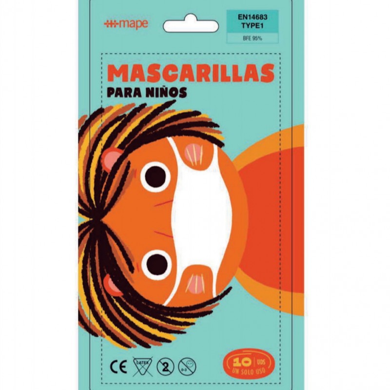 Mascarilla Quirúrgica Infantil 3 Capas 10 Unidades