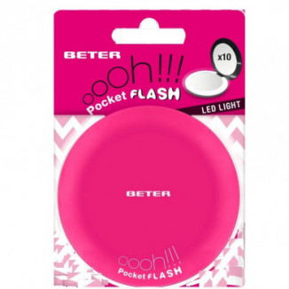 Ohh! Pocket Flash Espejo Compacto Con Luz Led Aumento x10 Fucsia Beter