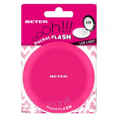 Ohh! Pocket Flash Espejo Compacto Con Luz Led Aumento x10 Fucsia Beter