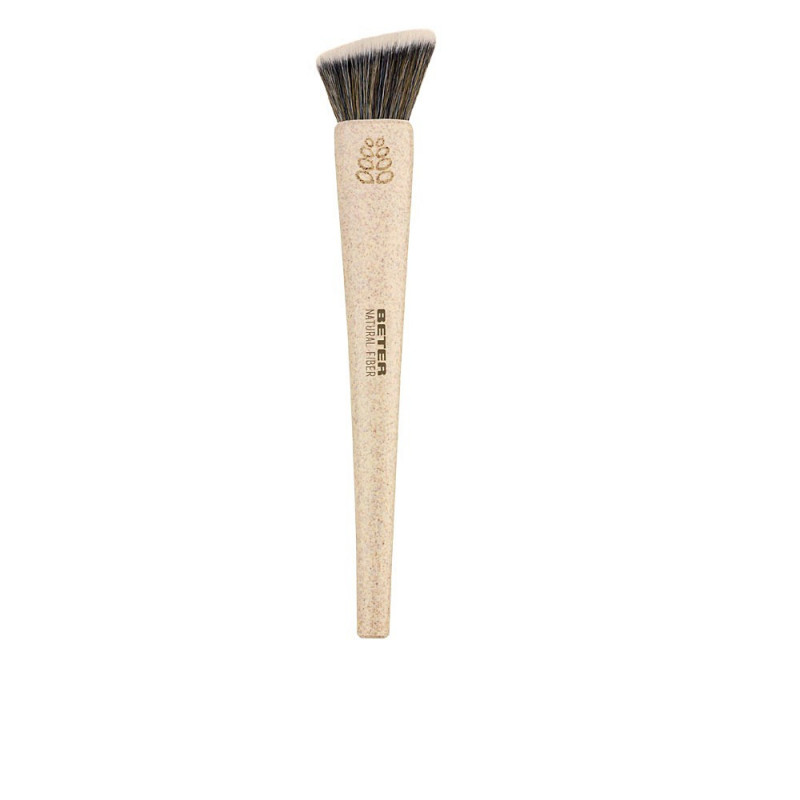 Flat Top Kabuki Natural Fiber Brocha Maquillaje Beige Beter