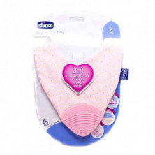 Chicco Babero Mordedor 2 en 1 Gummy Bib Rosa