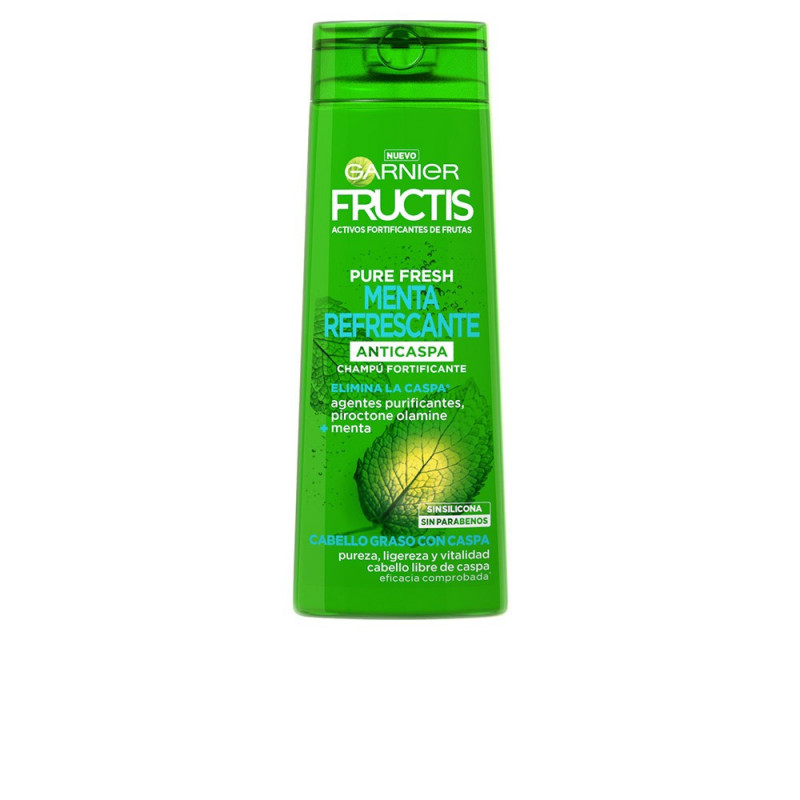 Fructis Pure Fresh Menta Refrescante Champú Fortificante Anticaspa 360 ml Garnier