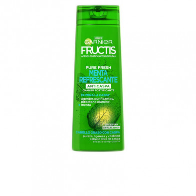 Fructis Pure Fresh Menta Refrescante Champú Fortificante Anticaspa 360 ml Garnier