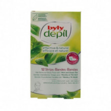 Depil Bandas Corporales Depilatorias de Menta y Té Verde 12 Unidades Byly