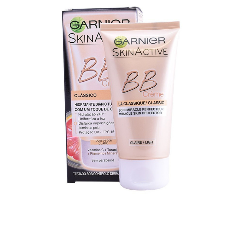 SkinActive BB Crema Facial Clásica Todo en Uno -Tono Claro 50 ml Garnier