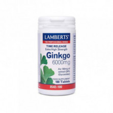 Ginkgo Biloba 6000 Alta Potencia 120mg 180 Comprimidos Lamberts