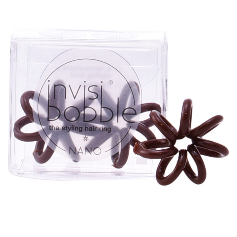 Pack Nano Anillos de Cabello Pequeños -Pretzel Brown 3 Unidades Invisibobble