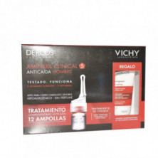 VICHY Dercos Aminexil Hombre 12 Ampollas + Champú Dercos Estimulante