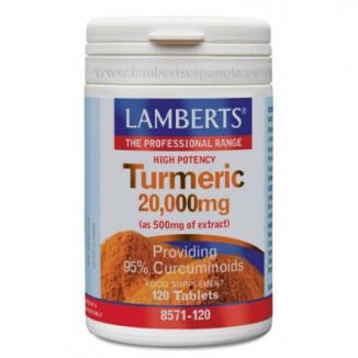 Cúrcuma 20000 mg (95% de Curcumina) 120 Comprimidos Lamberts