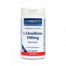 L-Ornitina HCL 500 mg 60 Cápsulas Lamberts