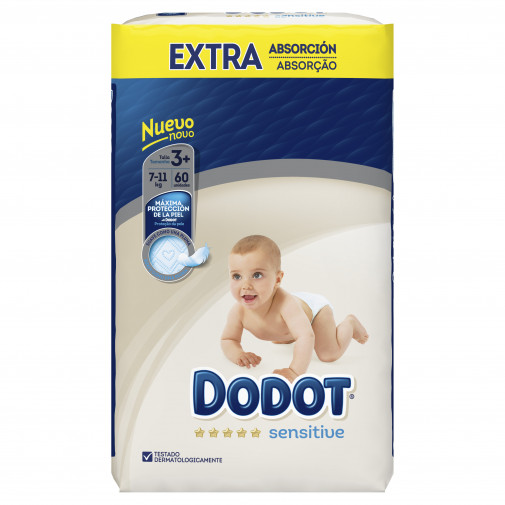 Pañales Dodot Sensitive Extra Talla 3 7 11Kg 60Uds