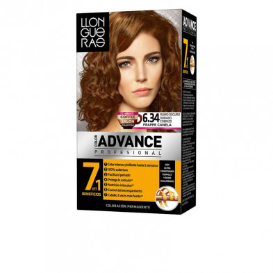 Color Advance Tinte para el Cabello Color 6,34 Rubio Oscuro Dorado Cobrizo 230 ml Llongueras