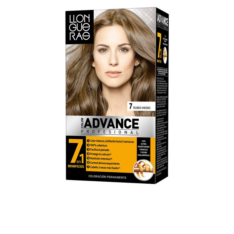 Color Advance Tinte para el Cabello Color 7 Rubio Medio 230 ml Llongueras