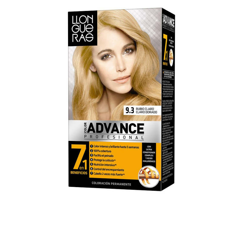 Color Advance Tinte para el Cabello Color 9,3 Rubio Claro Claro Dorado 230 ml Llongueras