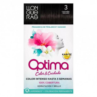 Optima Tinte Permanente para Cabello Color 3 Castaño Oscuro 200 g Llongueras