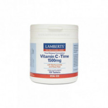 Vitamina C Time 1500 mg con Bioflavonoides (Liberación Sostenida) 120 Comprimidos Lamberts