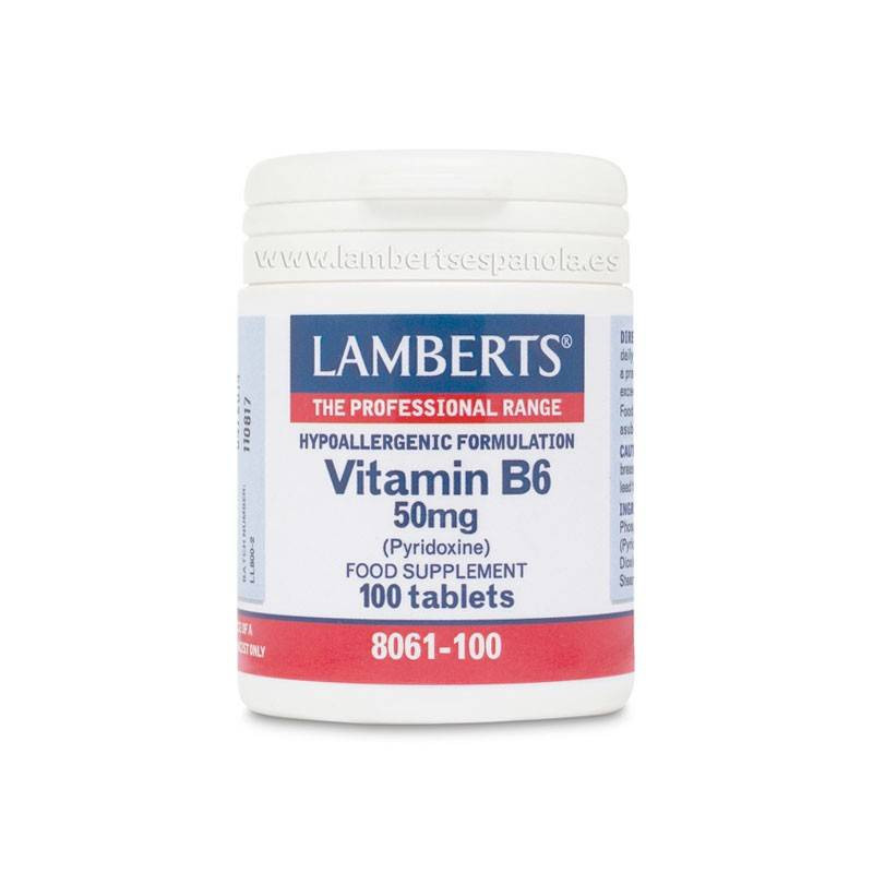 Vitamina B6 50 mg 100 Comprimidos Lamberts