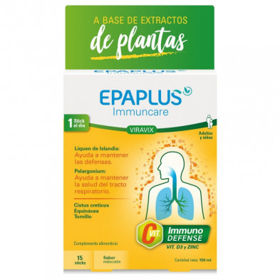 Epaplus Immuncare Viravix 15 Sticks Sabor melocotón