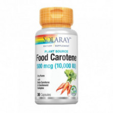 Food Carotene 500mcg 30 Cápsulas Solaray