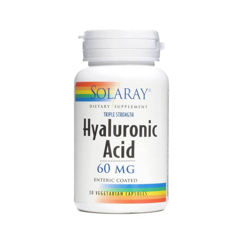 Ácido Hialurónico 60 mg 30 Cápsulas Solaray